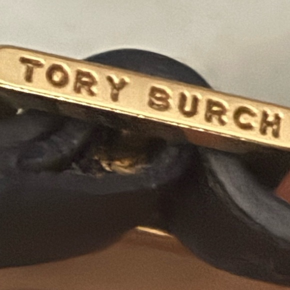 Tory Burch Studded Dale Black Cork Wedge Sandals Size  8.5 - Picture 4 of 6